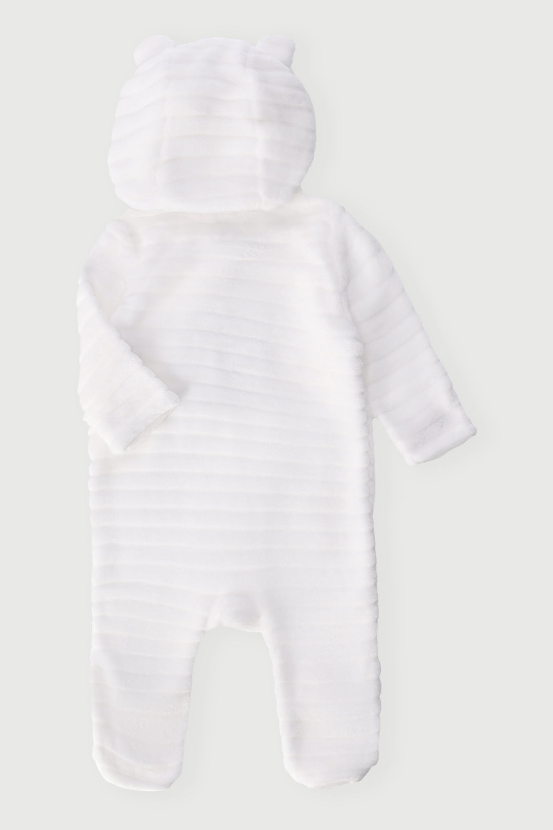 Baby Boys Embossed Hooded Babygrow - White
