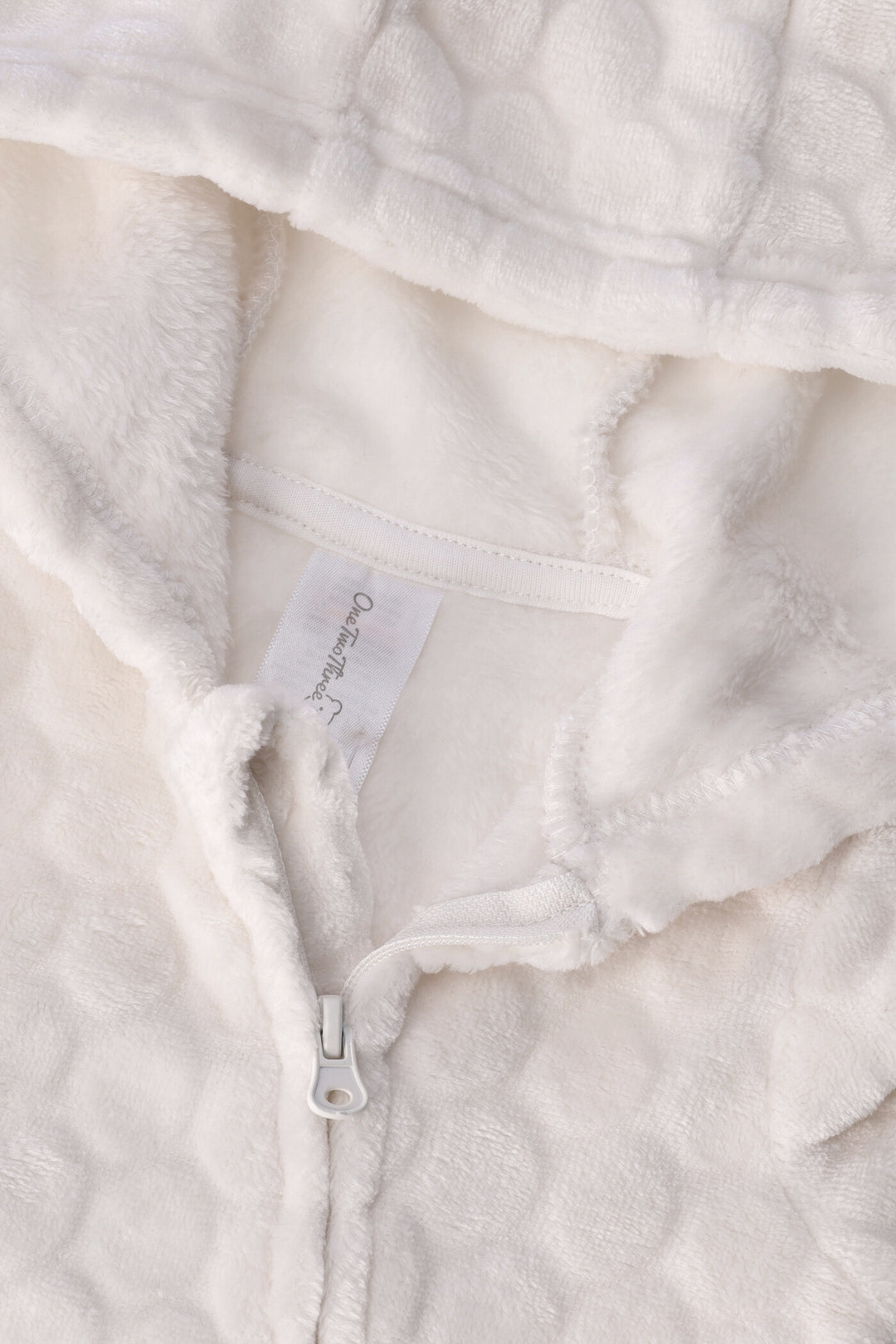 Baby Girls Embossed Hooded Babygrow - Cream