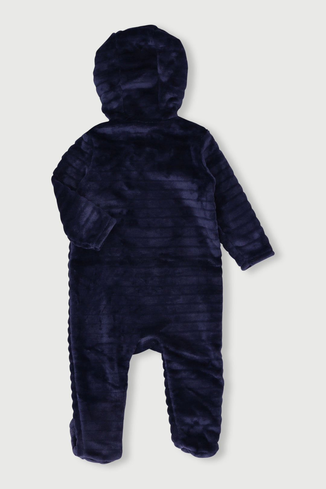 Baby Boys Embossed Hooded Babygrow - Navy