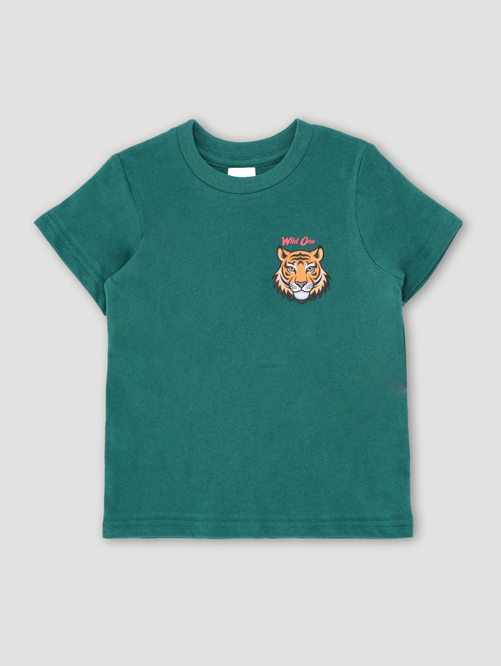 Baby Boys Wild One Tiger Tee - Green