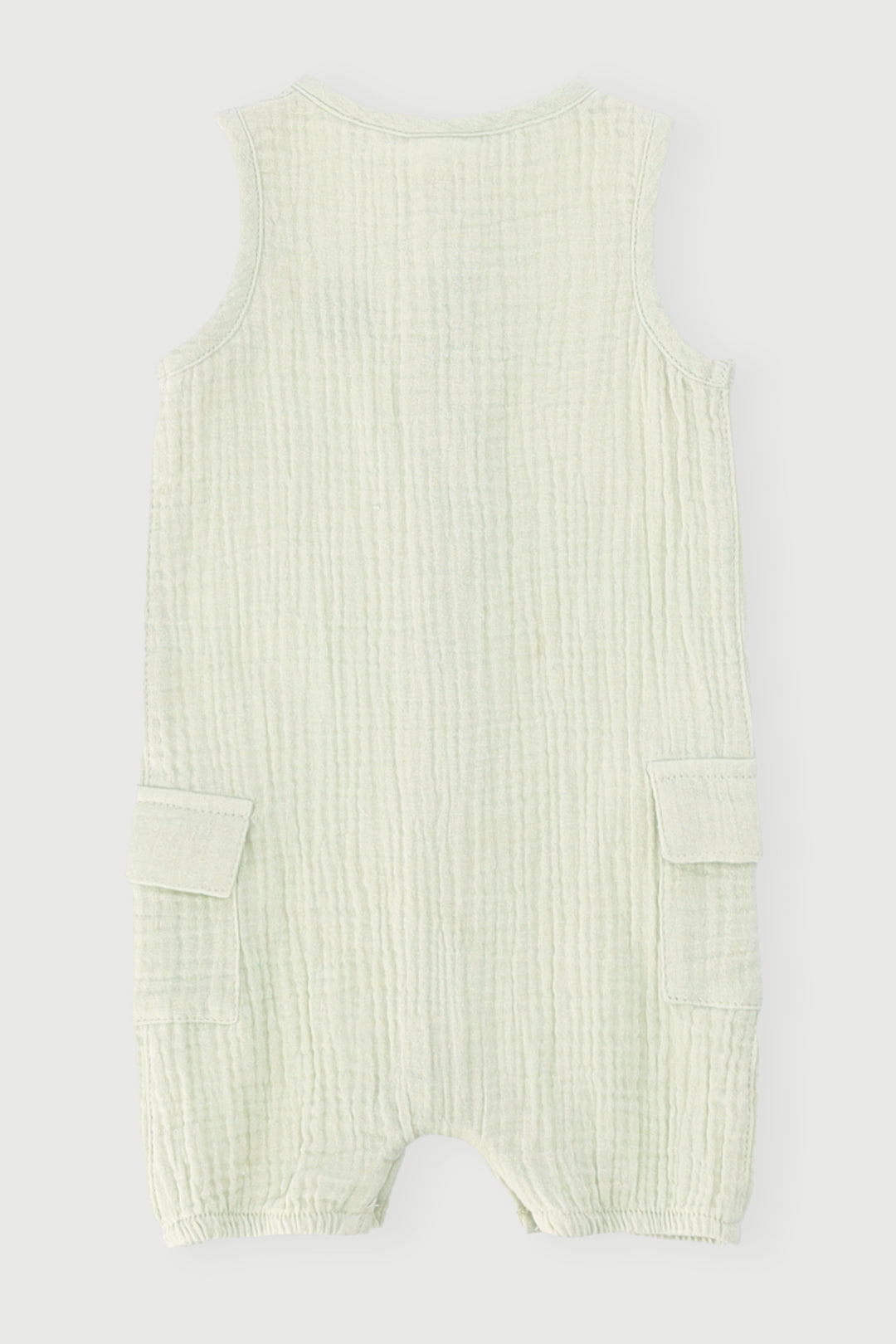 Baby Boys Crinkle Cotton Romper - Sage