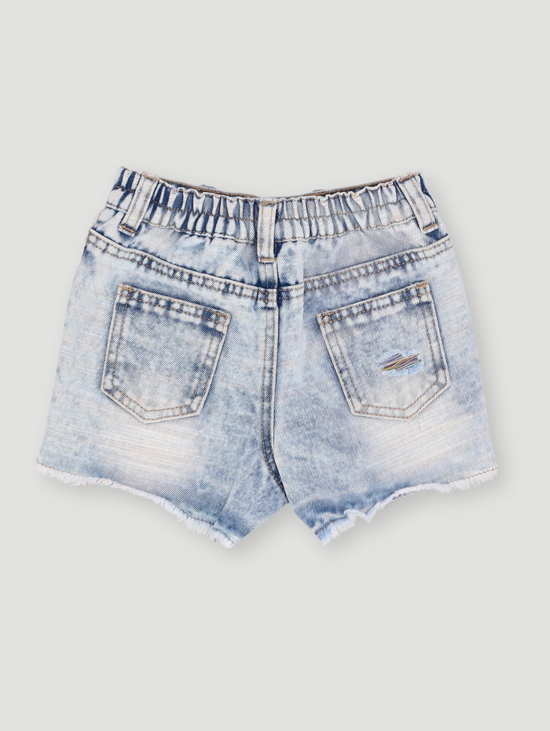 Pre- Girls Colour Thread Shorts - Denim