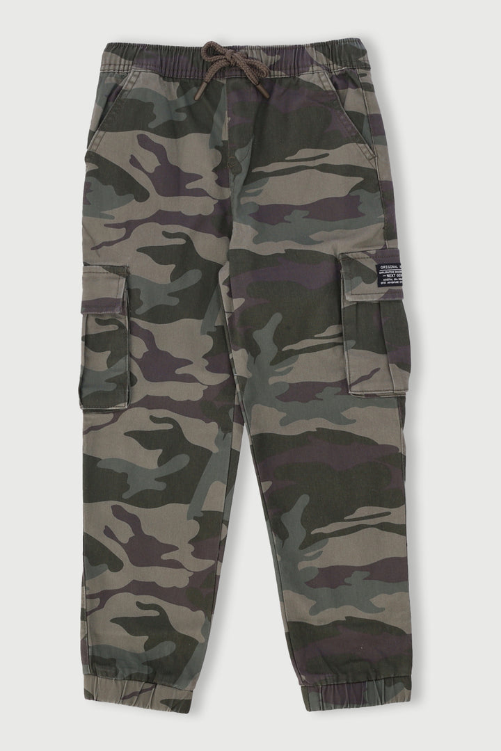 Pre-Boys Camo Twill Pants - Green