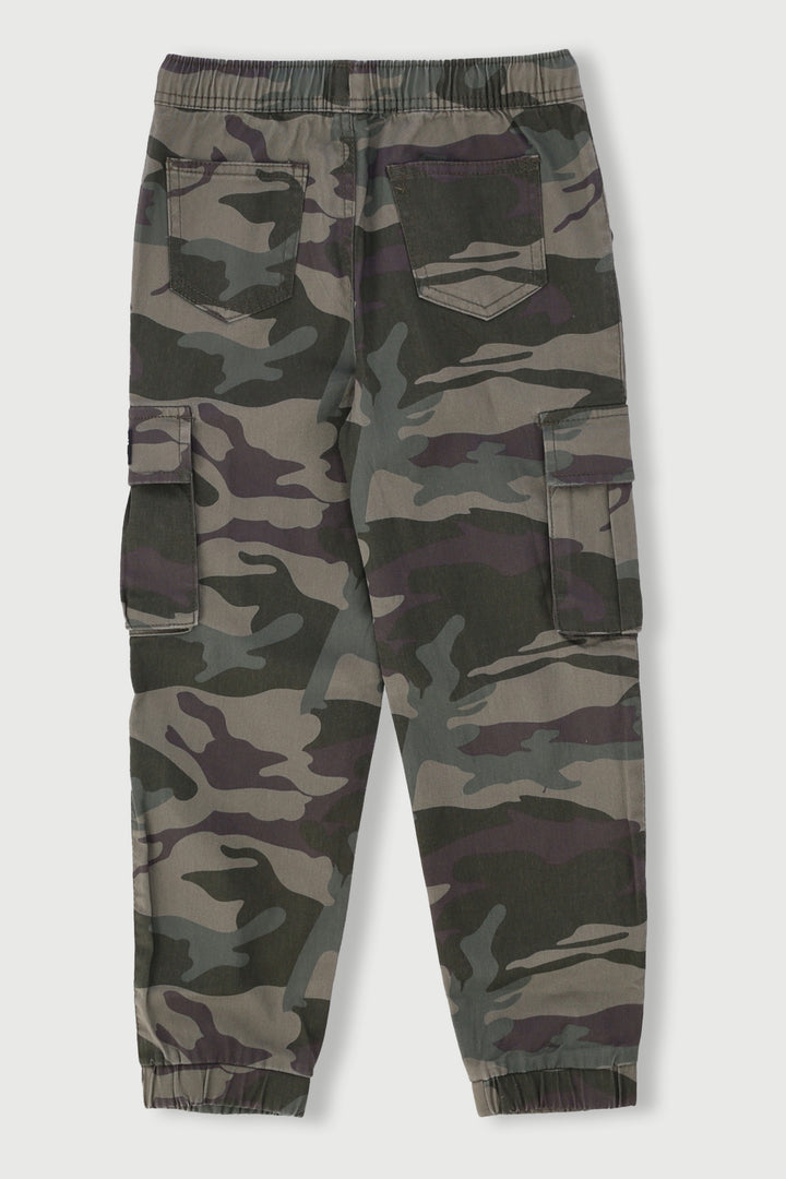 Pre-Boys Camo Twill Pants - Green