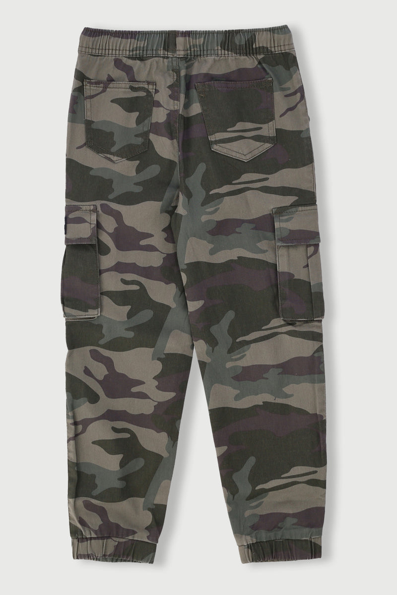 Pre-Boys Camo Twill Pants - Green