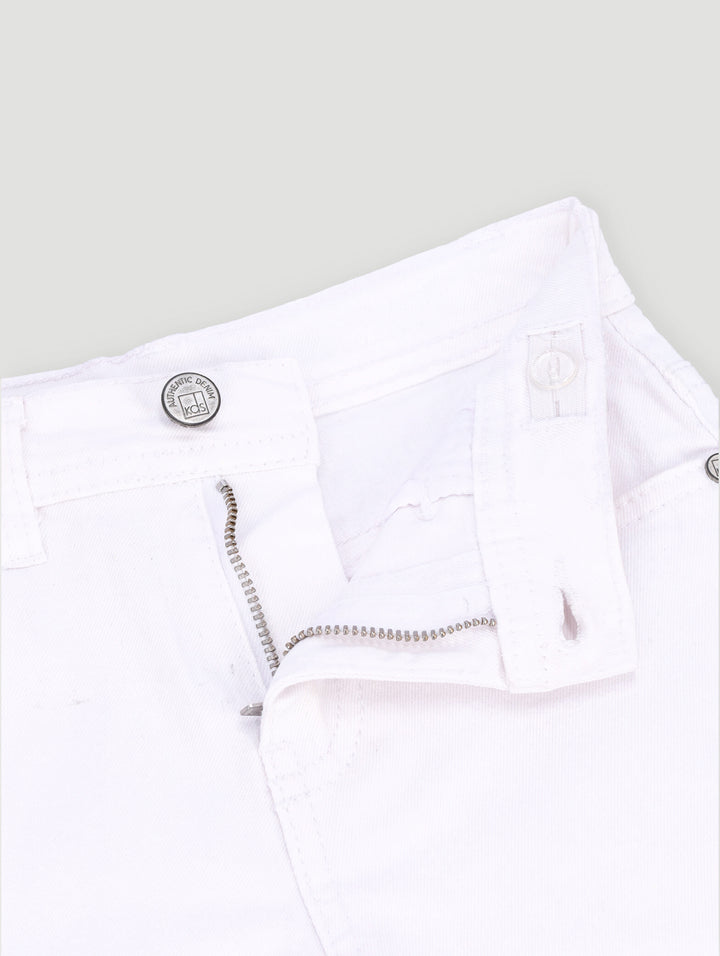 Pre- Boys Rip Denim Short - White