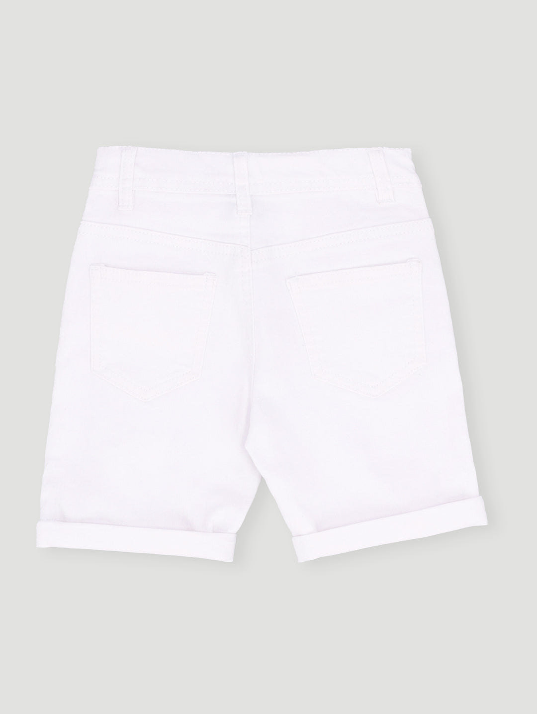 Pre- Boys Rip Denim Short - White