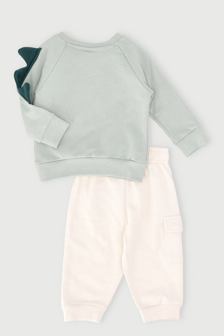 Baby Boys Dino 3D Spikes Tracksuit - Swamp Green