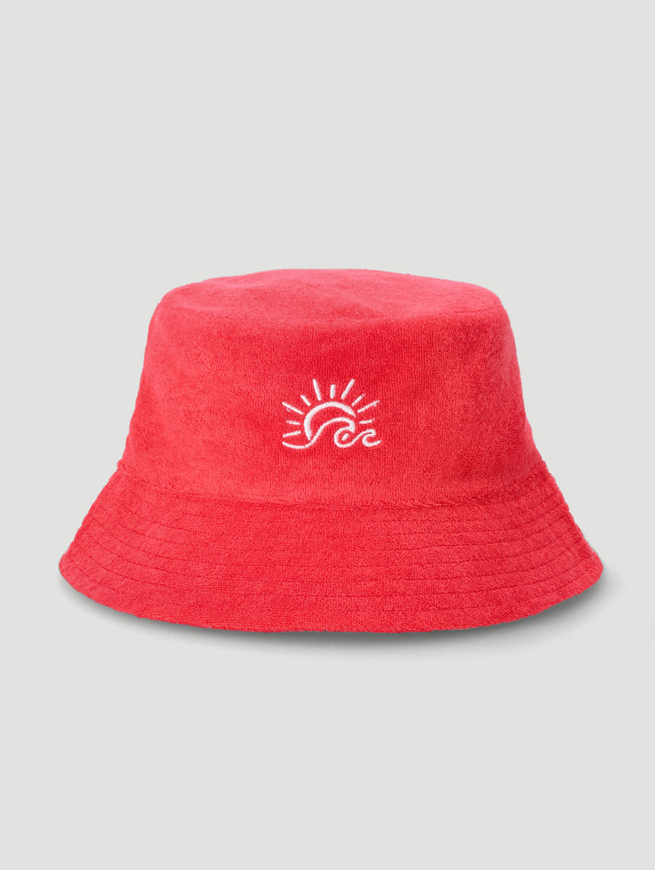 Boys Terry Cloth Bucket Hat - Red