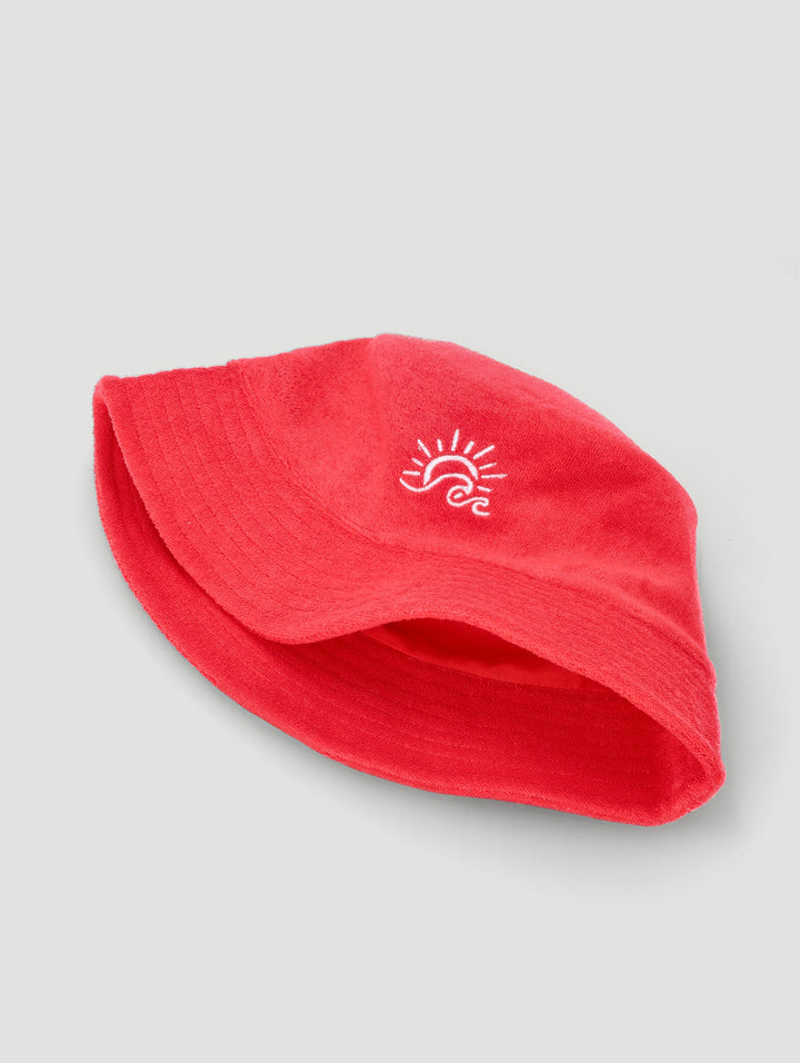 Boys Terry Cloth Bucket Hat - Red