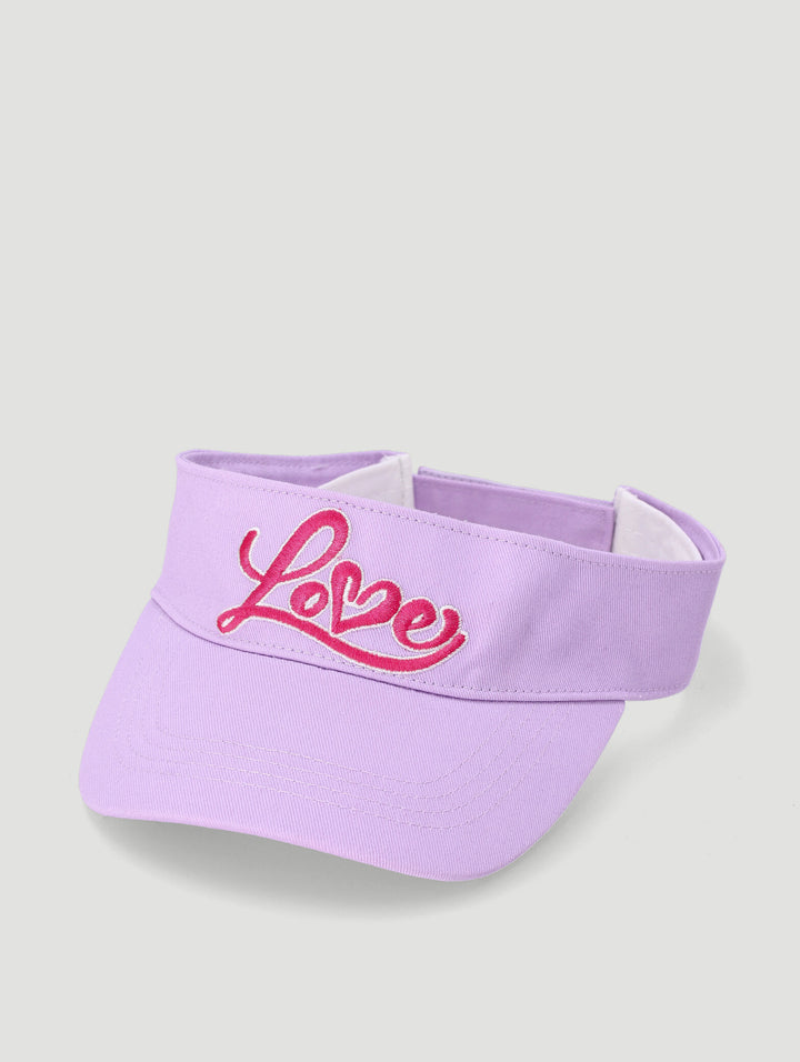Pre-Girls Love Embroidered Visor - Lilac
