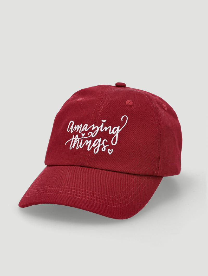 Girls Amazing Things Cap - Burgundy