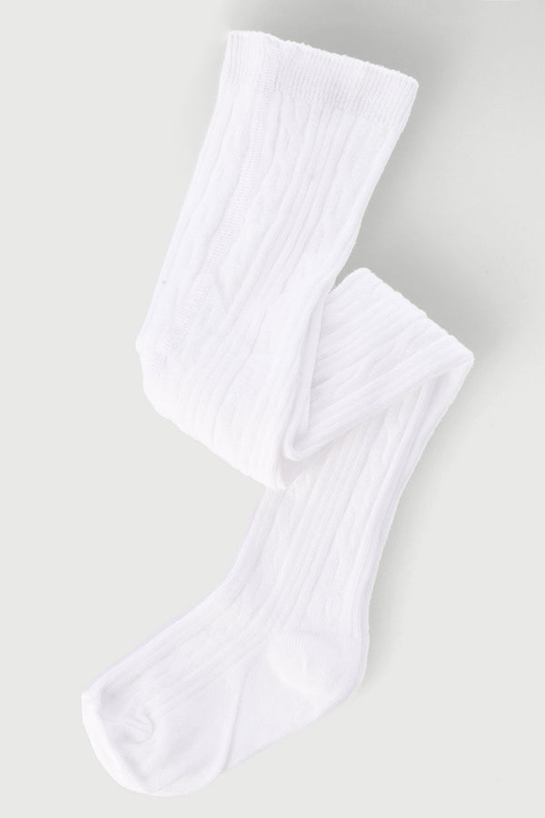 Keedo Baby Girls Textured Knit Stockings - White