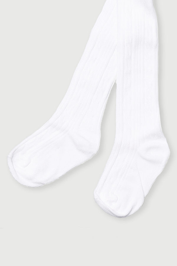Keedo Baby Girls Textured Knit Stockings - White