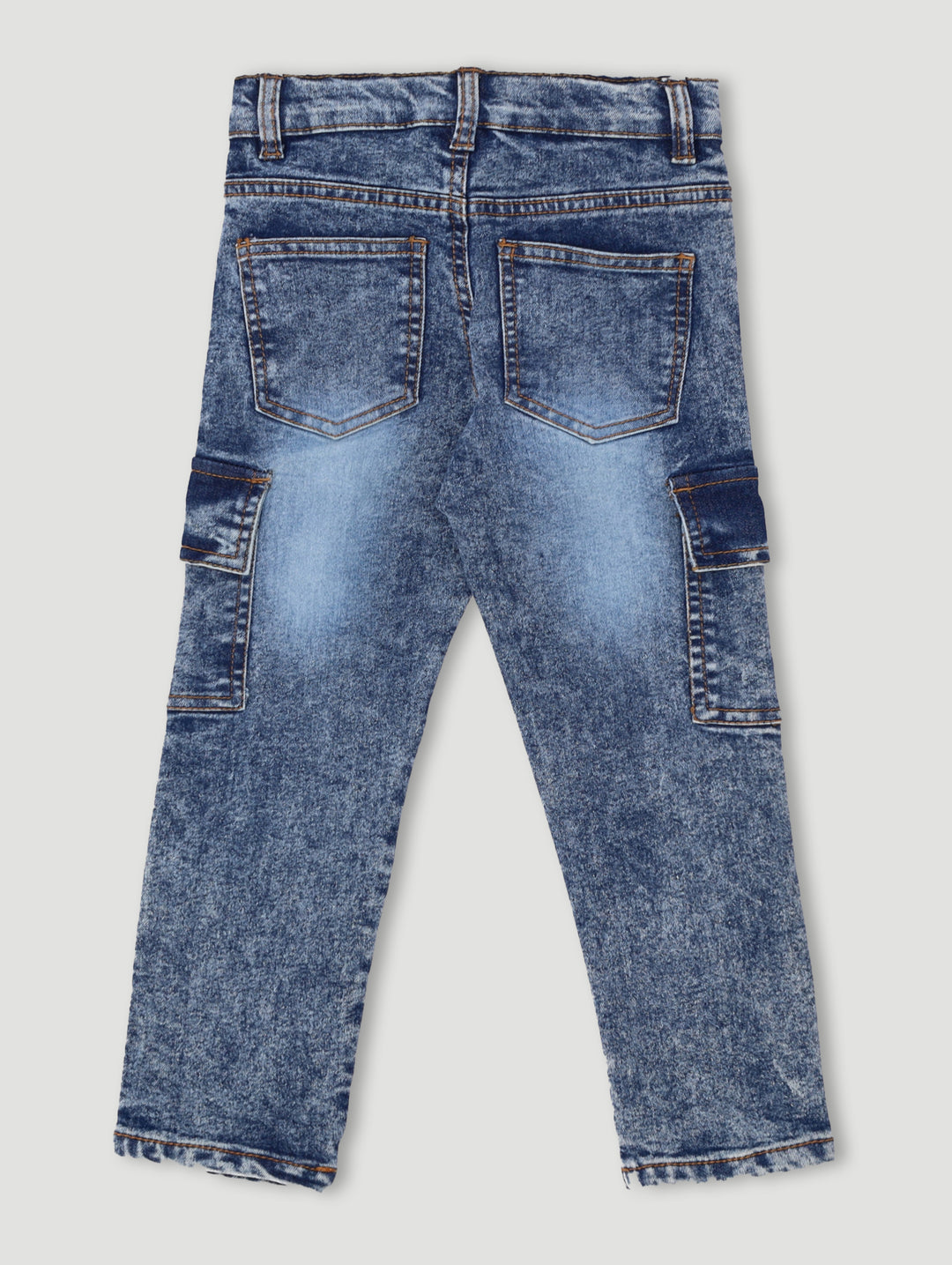 Pre-Boys Cargo Denims - Dark Blue