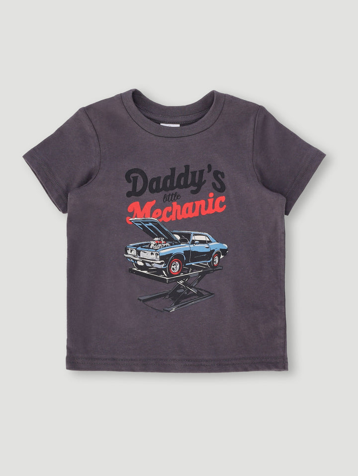 Baby Boys 2 Pack Daddy's Little Mechanic Tee - Charcoal