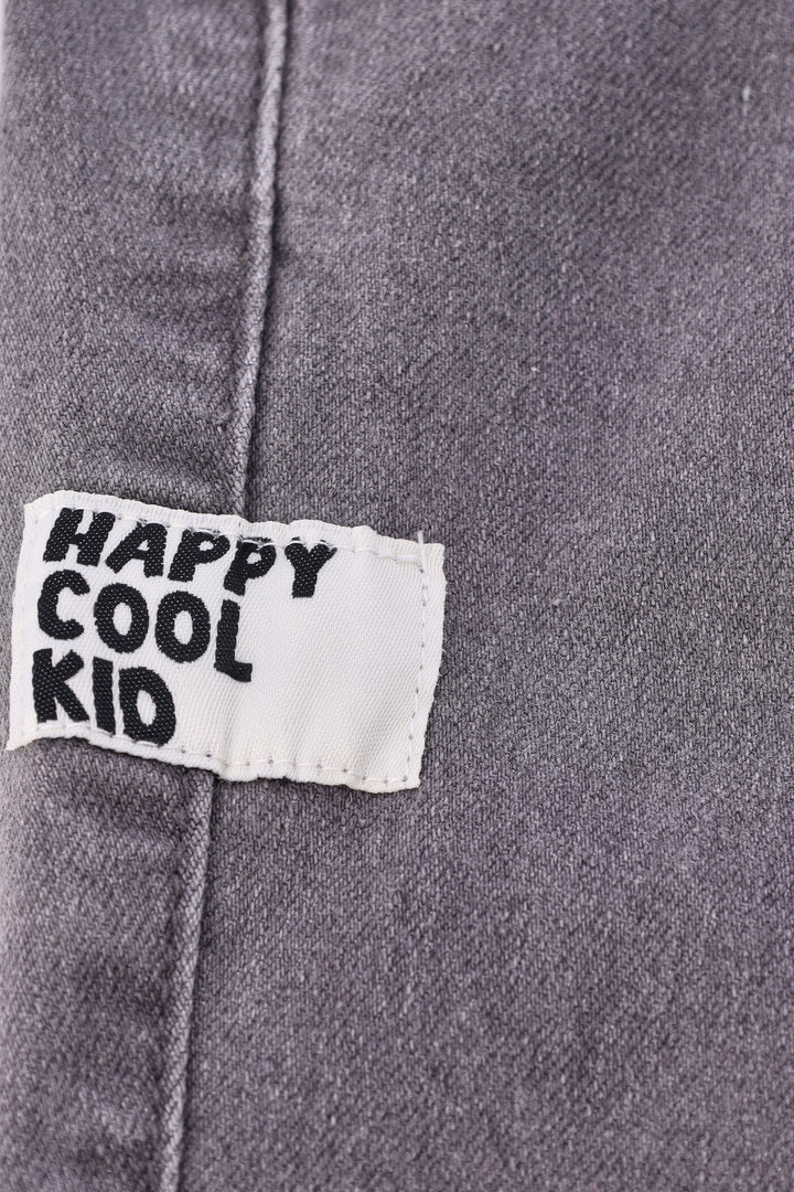Baby Boys Woven Badge Plain Denim Jogger - Acid Wash
