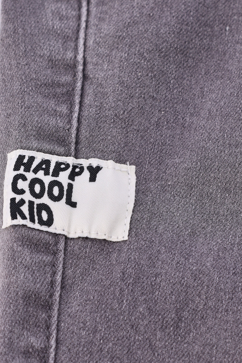 Baby Boys Woven Badge Plain Denim Jogger - Acid Wash