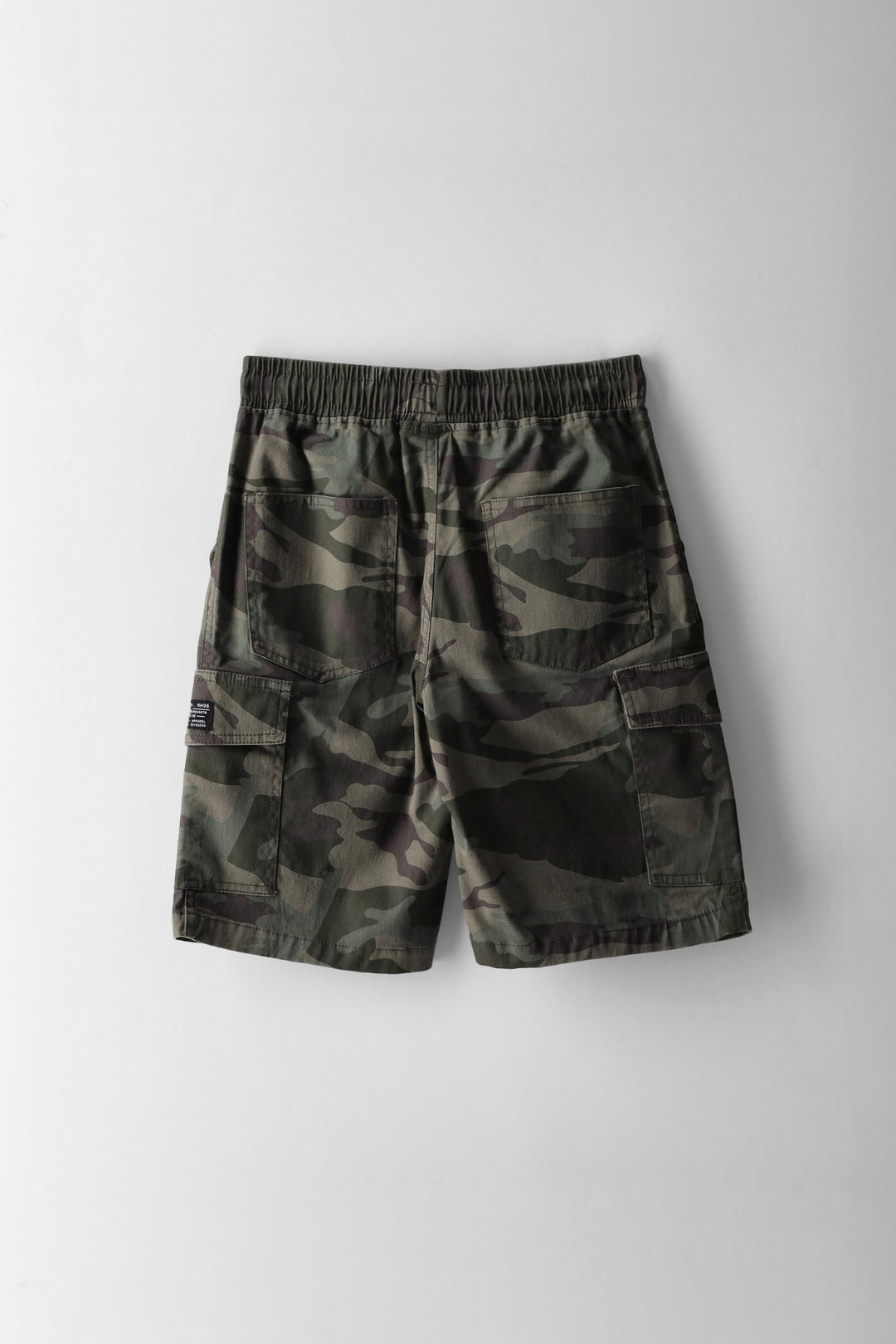 Boys Camo Print Cargo Short - Green