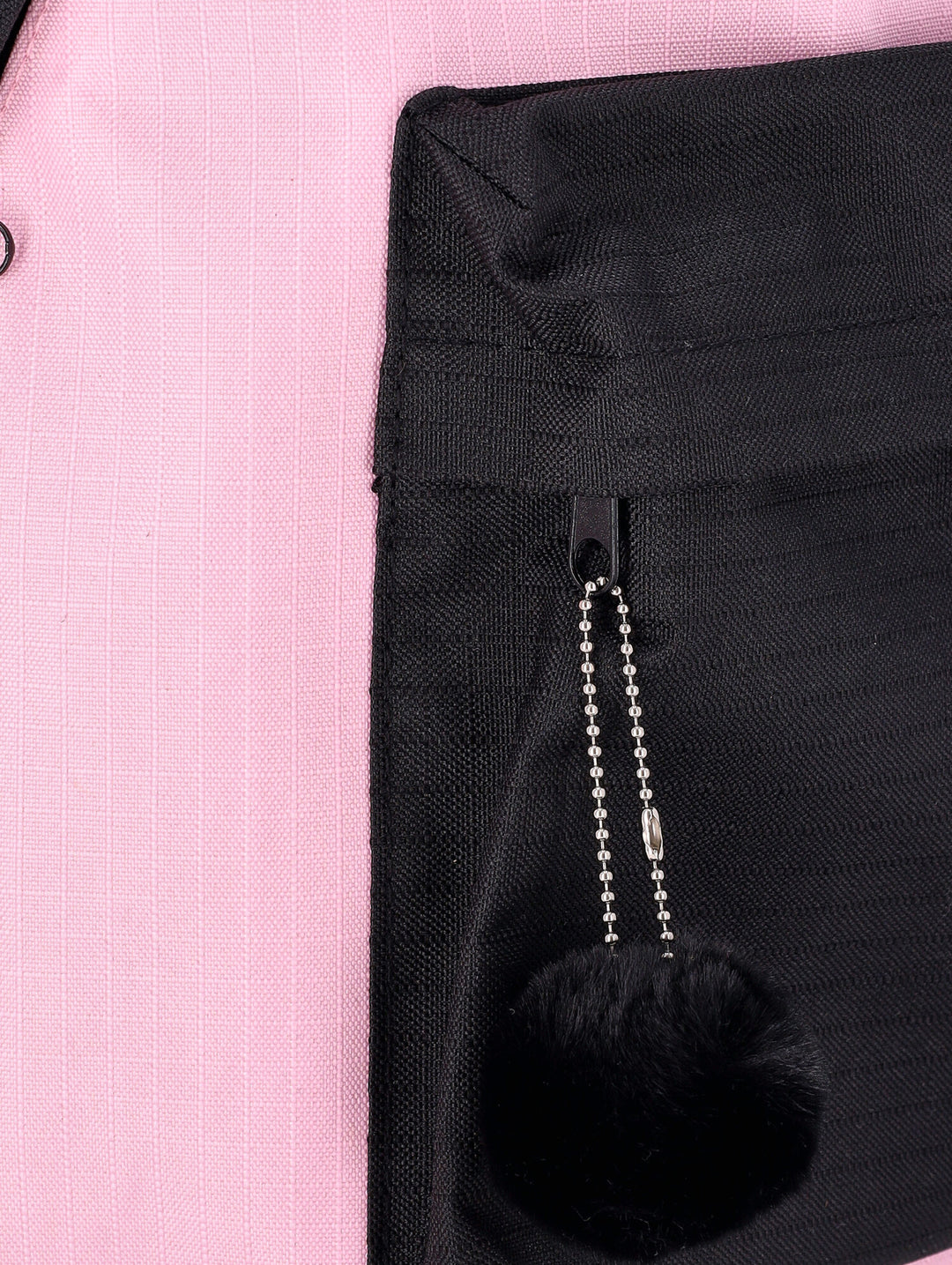 Girls Colour Block Backpack - Black/Pink