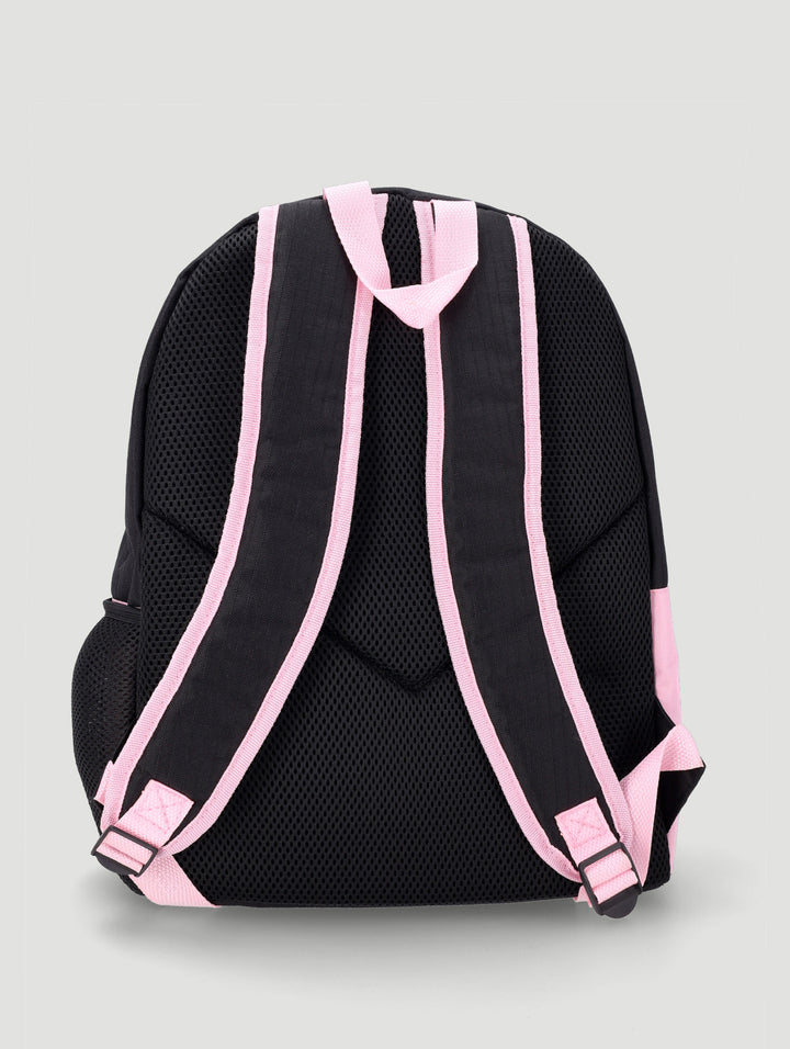 Girls Colour Block Backpack - Black/Pink