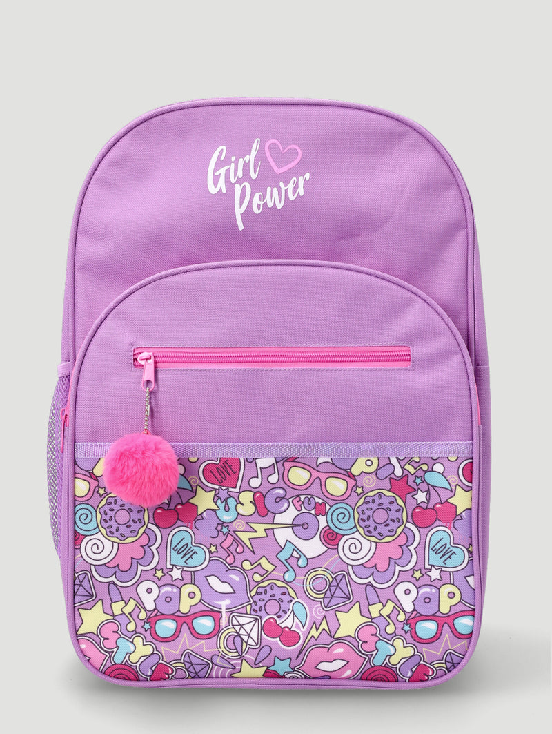 Girls Pop Print Backpack - Lilac