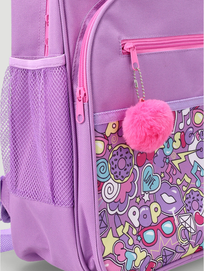 Girls Pop Print Backpack - Lilac
