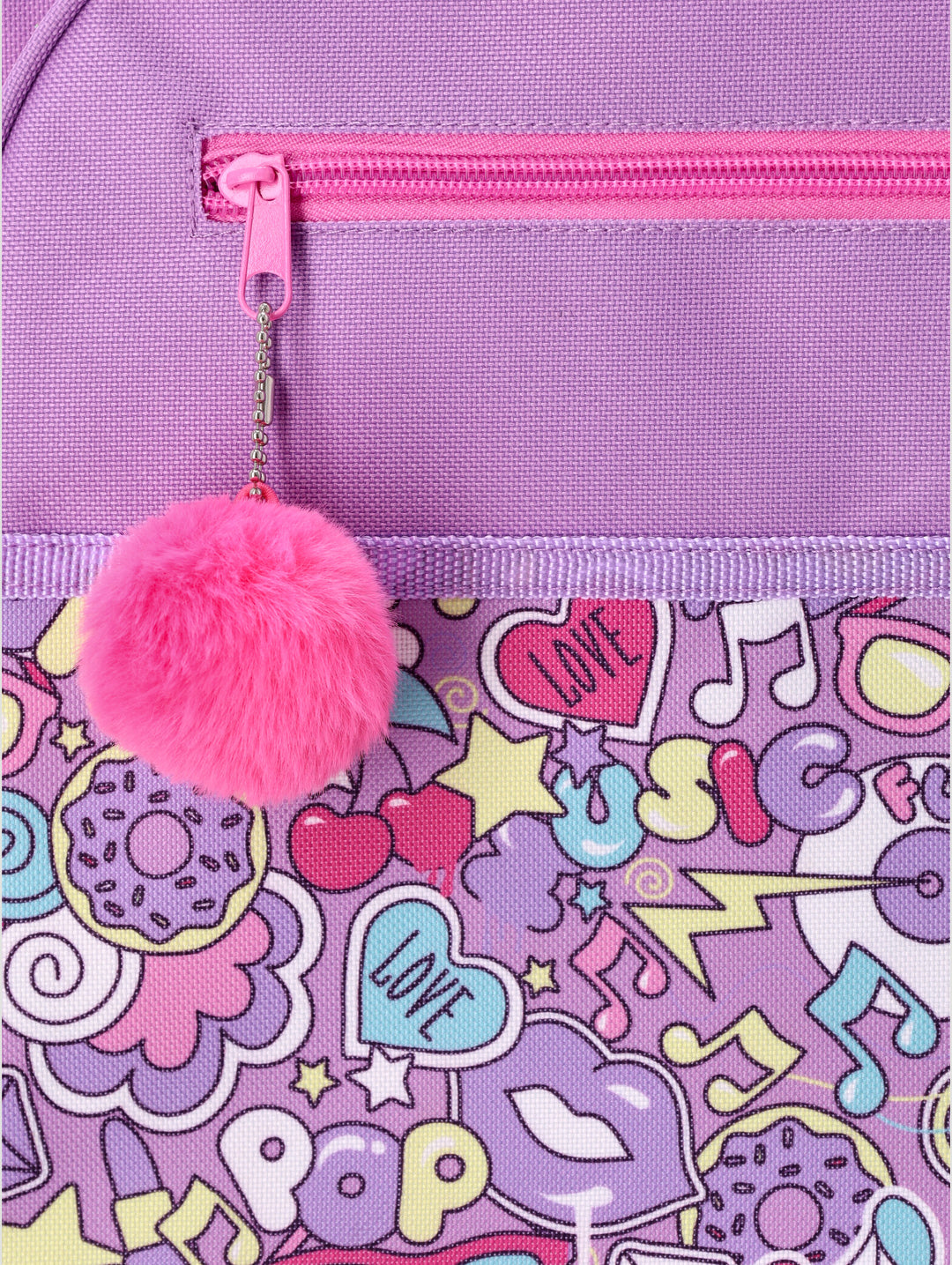 Girls Pop Print Backpack - Lilac