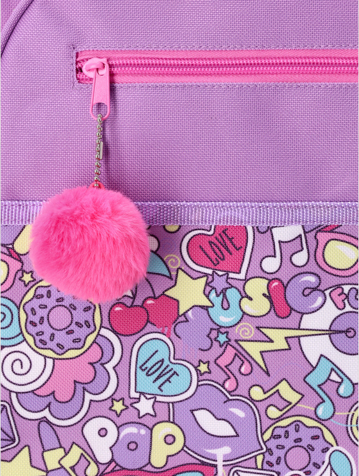 Girls Pop Print Backpack - Lilac