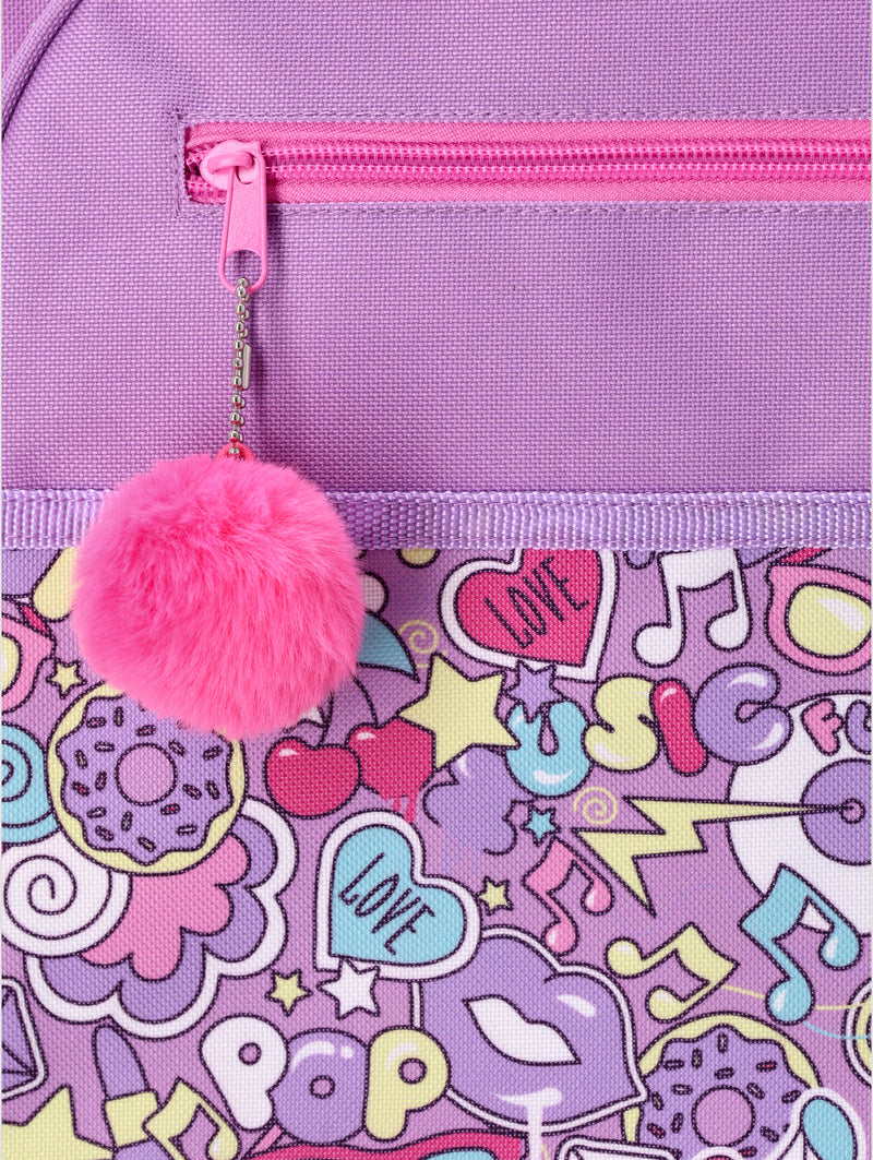 Girls Pop Print Backpack - Lilac
