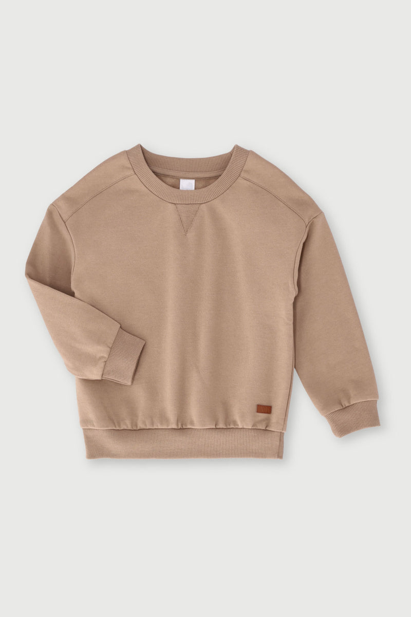 Pre-Boys Fleece Crew - Tan