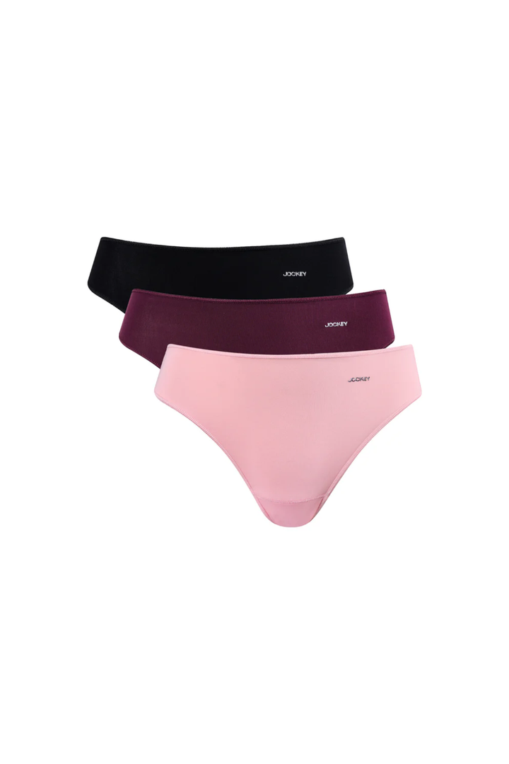 3 Pack Hi-Cut Plain Panties - Multi