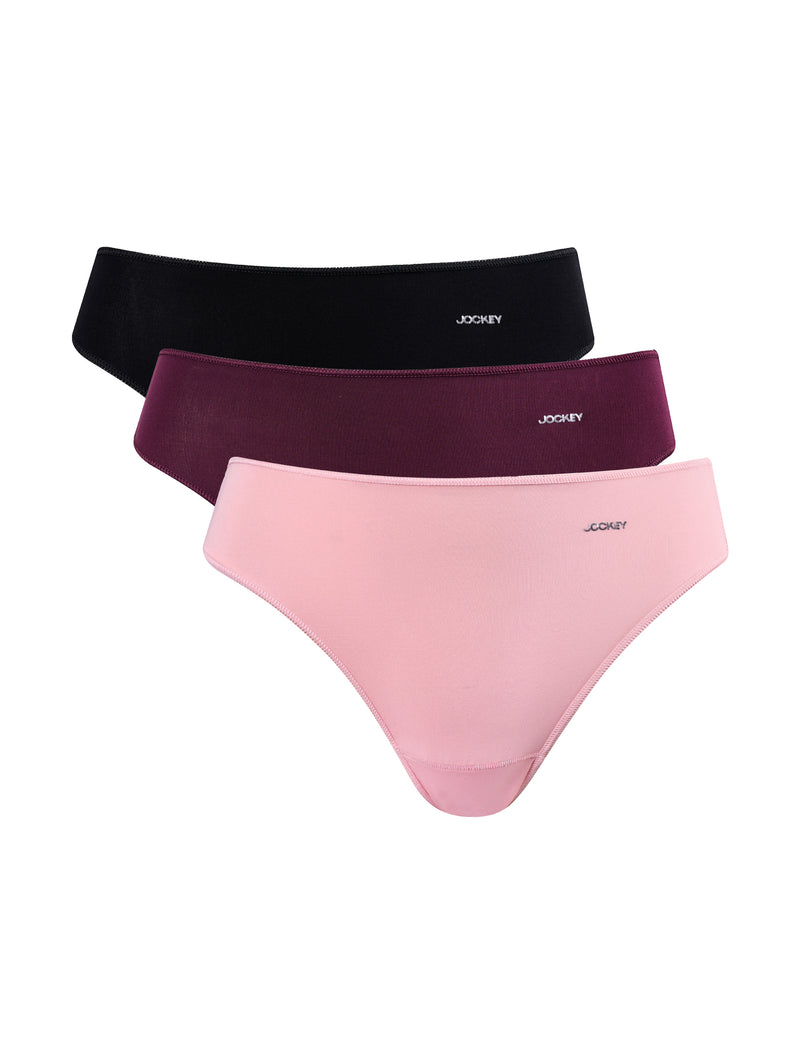 3 Pack Hi-Cut Plain Panties - Multi