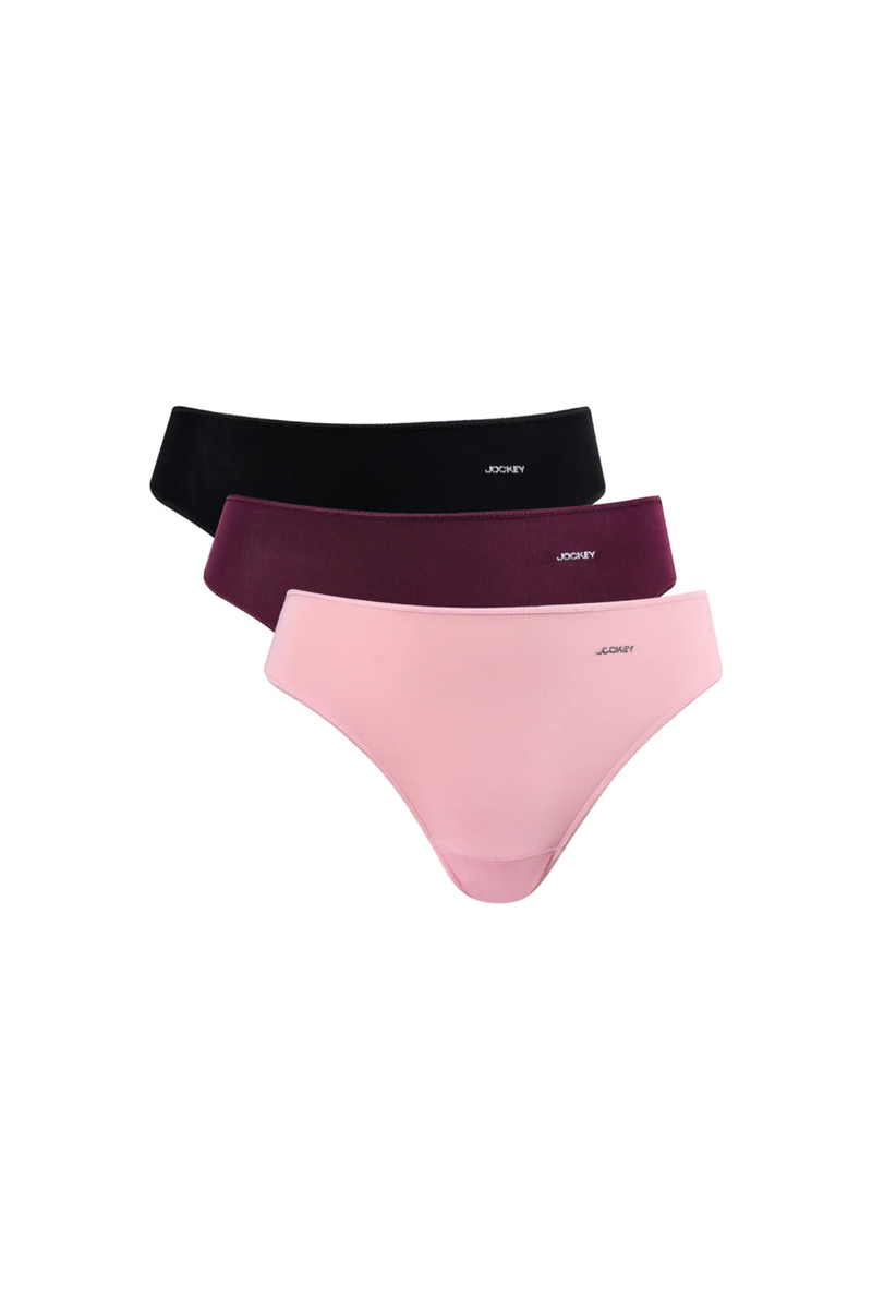 3 Pack Hi-Cut Plain Panties - Multi