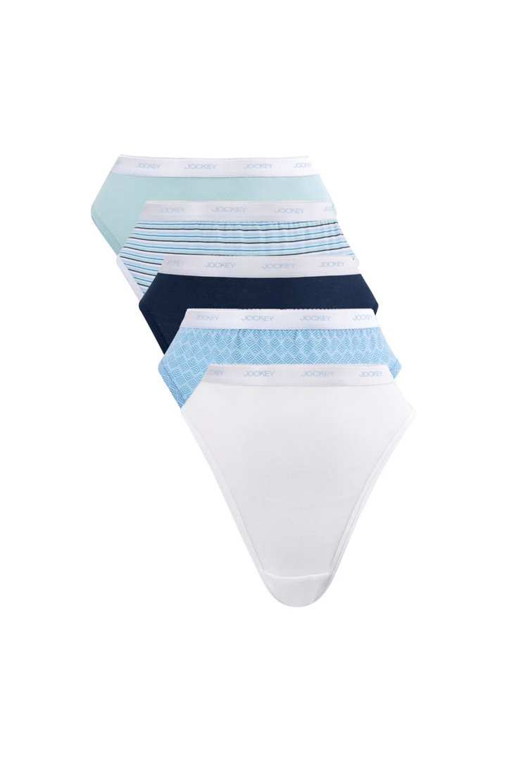 5 Pack Cotton Hi-Cut Classic Panties - Multi