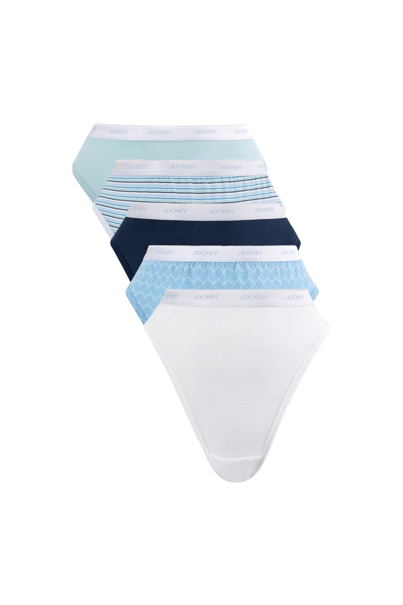 5 Pack Cotton Hi-Cut Classic Panties - Multi