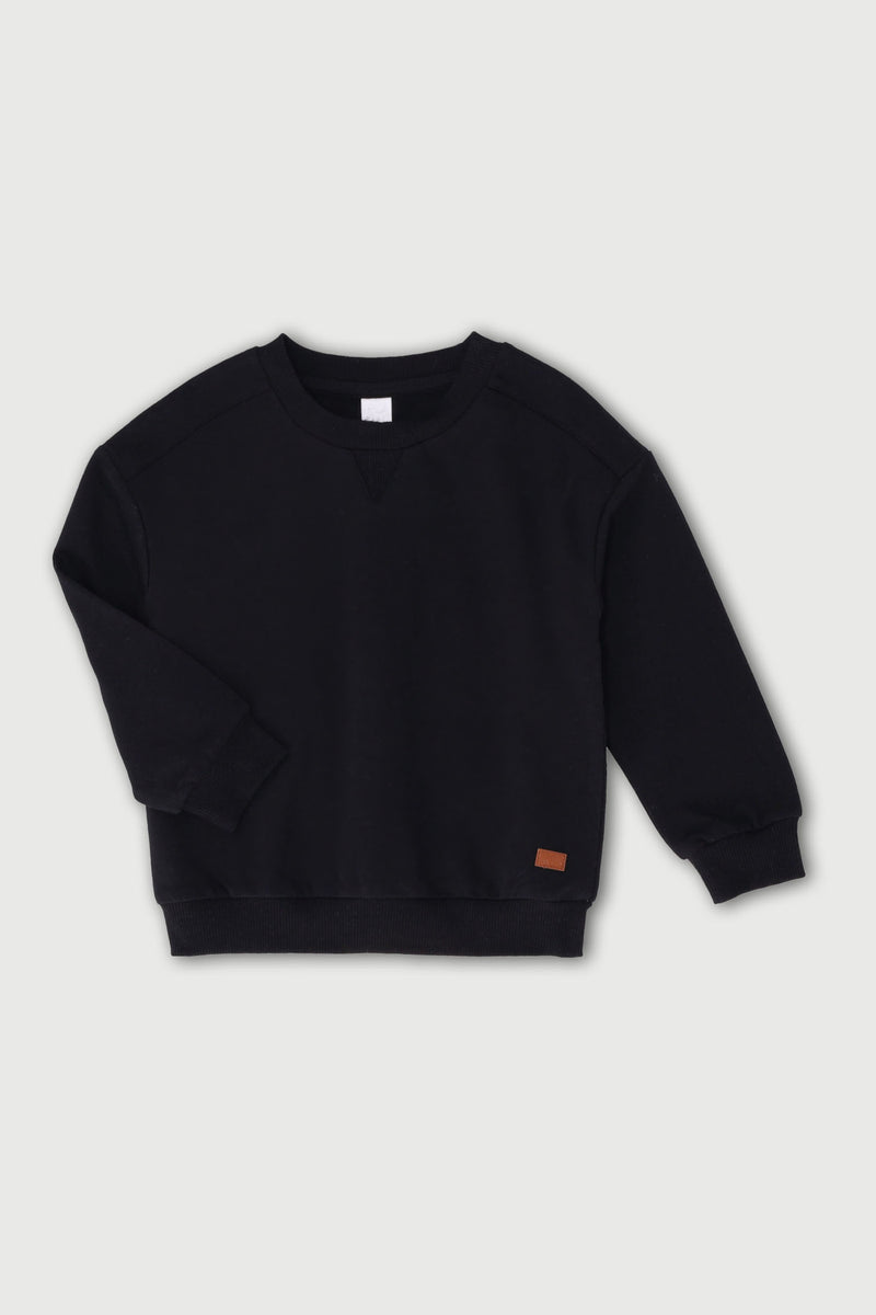 Pre-Boys Fleece Crew - Black