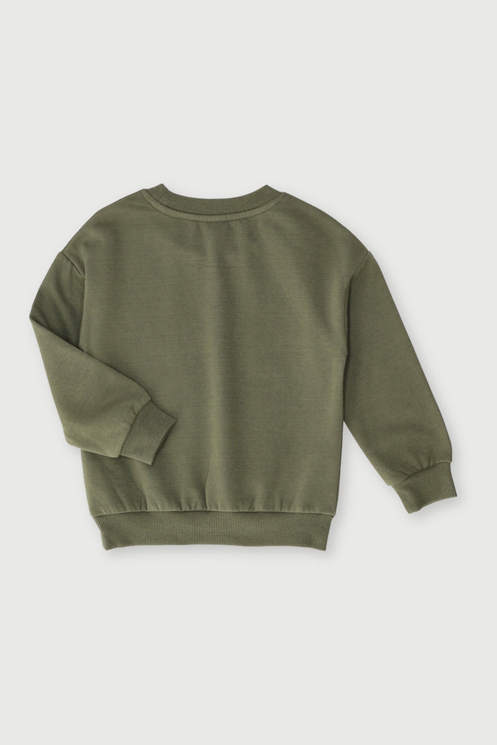 Pre-Boys Fleece Crew - Olive - Olive