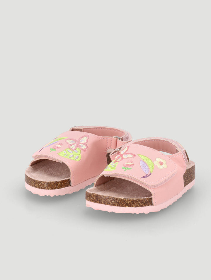 Pre-Girls Applique Health Sandal - Pink
