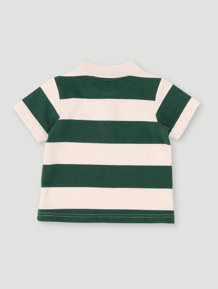 Baby Boys Jersey Short Sleeve Stripe Golfer - Multi