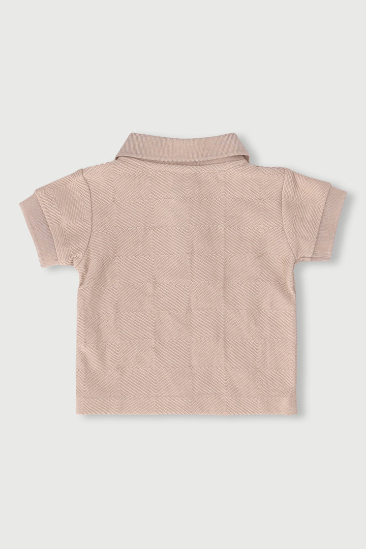 Baby Boys Textured Golfer Tee - Stone