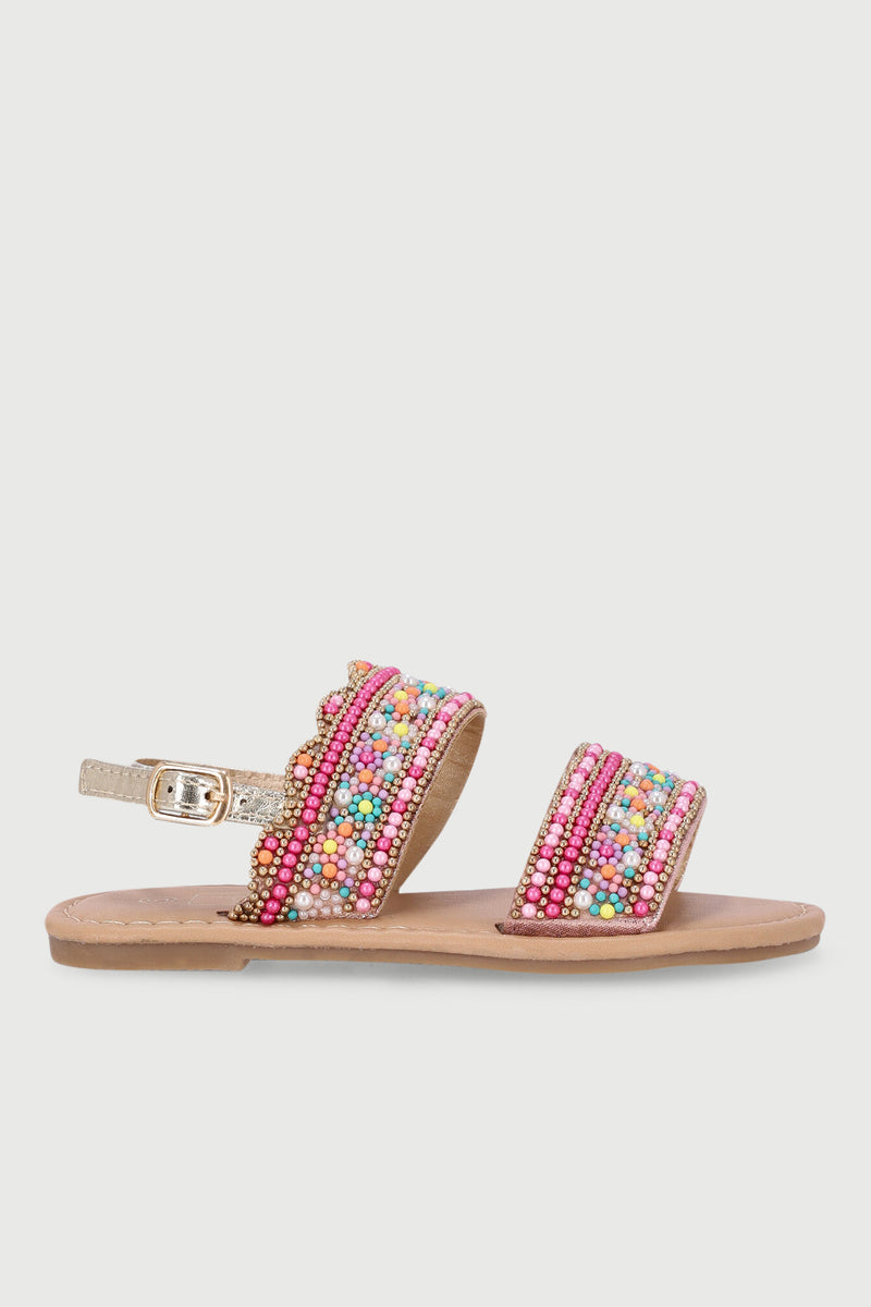 Pre-Girls Beaded Sandal - Multi