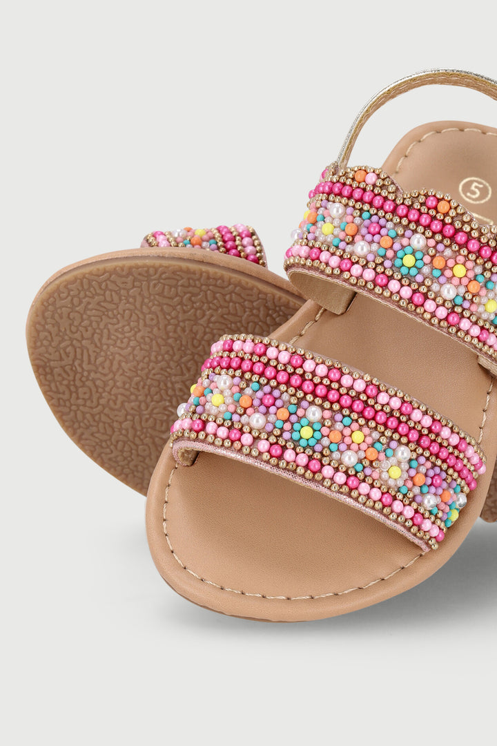 Pre-Girls Beaded Sandal - Multi