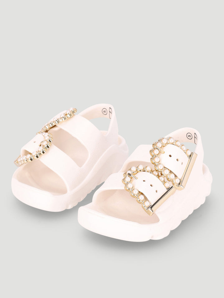 Pre-Girls Pearl Moulded Health Sandal - Ecru