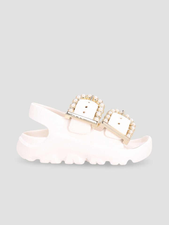 Pre-Girls Pearl Moulded Health Sandal - Ecru