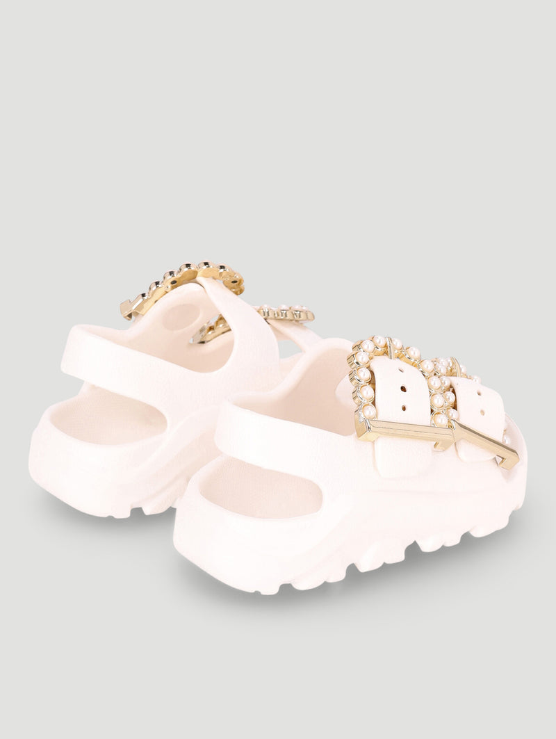 Pre-Girls Pearl Moulded Health Sandal - Ecru