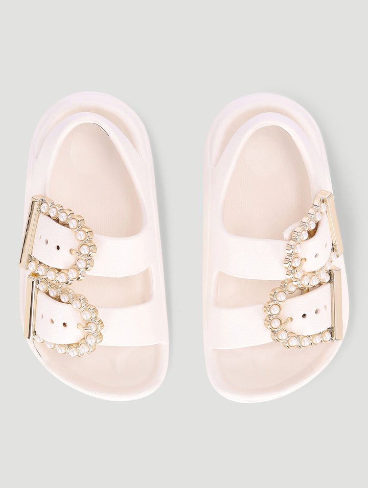 Pre-Girls Pearl Moulded Health Sandal - Ecru