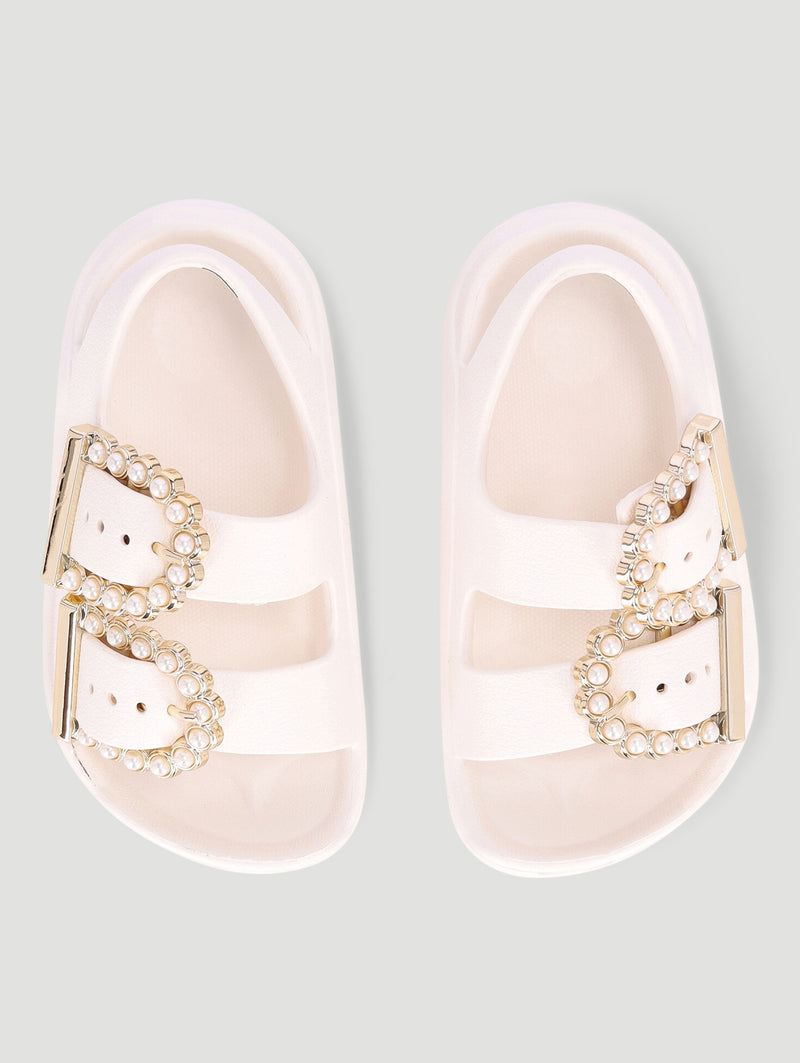 Pre-Girls Pearl Moulded Health Sandal - Ecru