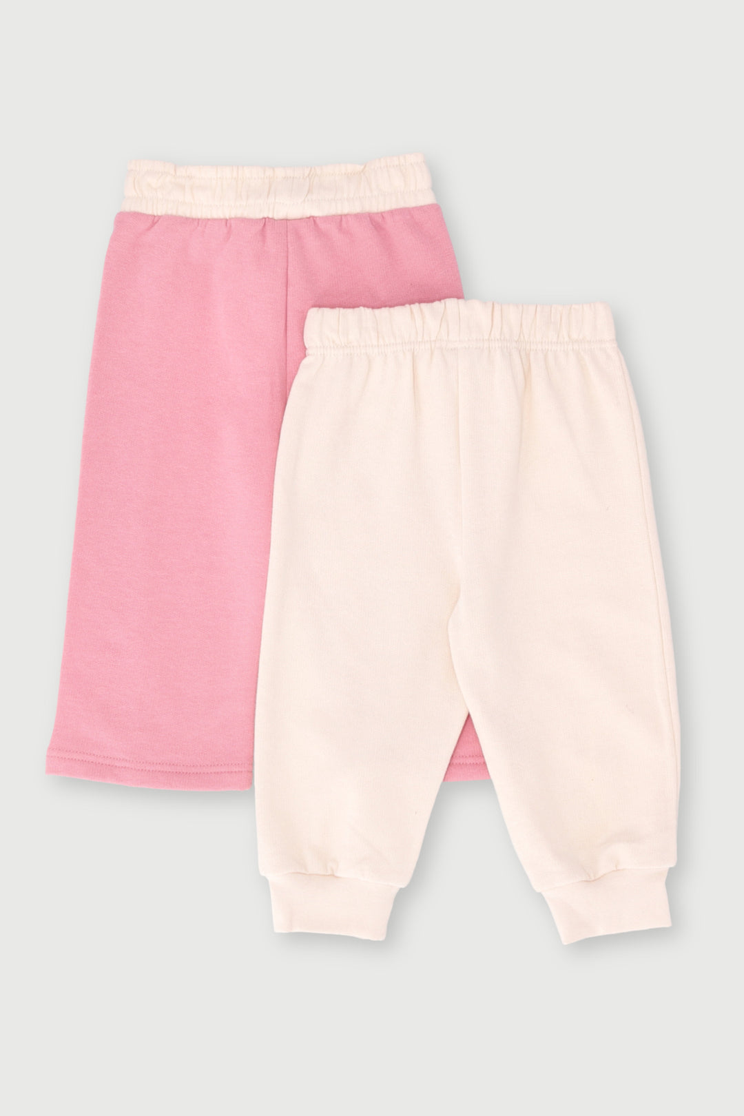 Baby Girls 2 Pack Colourblock Jogger - Cream