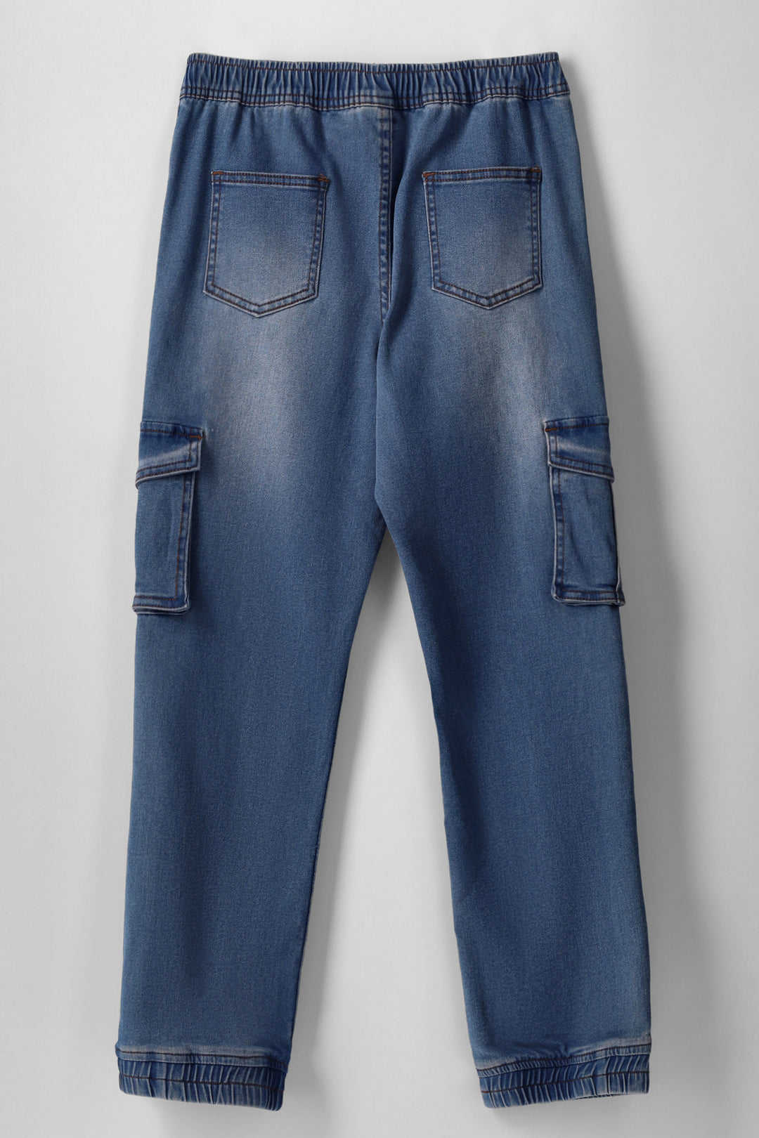 Mid Blue Cargo Jogger Jean - Blue